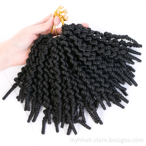 Short 8 inch 15 Strands Synthetic Braiding Hair Extensions Ombre Crochet Hair Curly Pre-twisted Braids